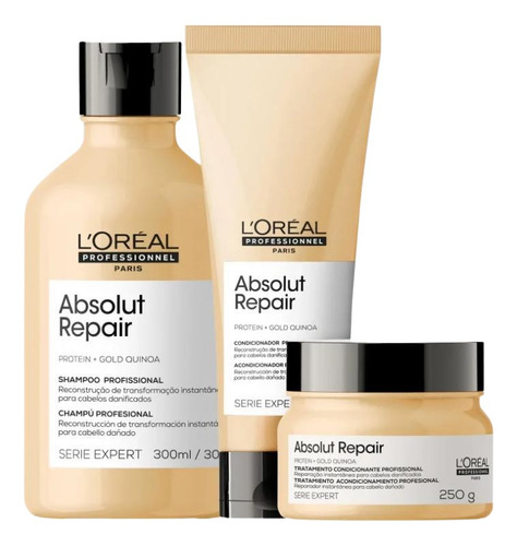 Loréal Profissionnel Gold Quinoa Kit Shampoo, Condicionador