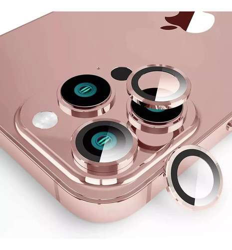 Protector Cámara Templado Para iPhone 15 Pro Max Color Rosa