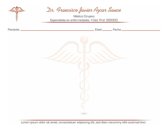 1000 Recetas Médicas ½ Oficio A Color En Papel Seguridad | Envío gratis 1000 Recetas Médicas ½ Oficio A Color En Papel Seguridad | Envío gratis