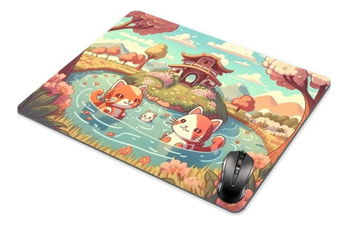 Cute Kawaii Cats Mouse Pad Decoracion De Oficina Anime Mo...