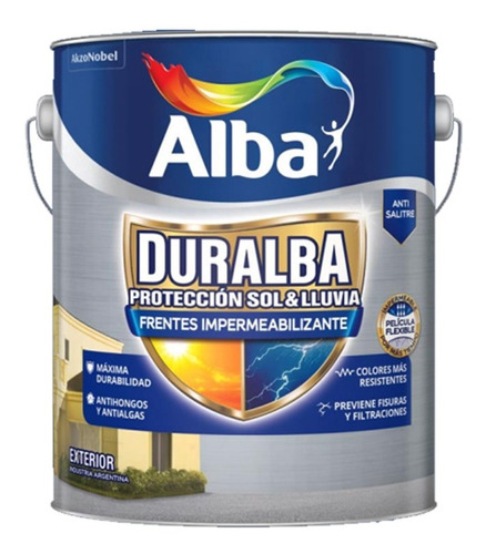 Latex Alba Frente Muros Impermeabilizante Duralba Blanco 20l