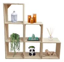 Comprar Repisa Estantes Biblioteca Cubo Escalera  Madera Pino