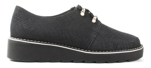 Zapato De Cuero Color Negro Con Apliques Plateados102612