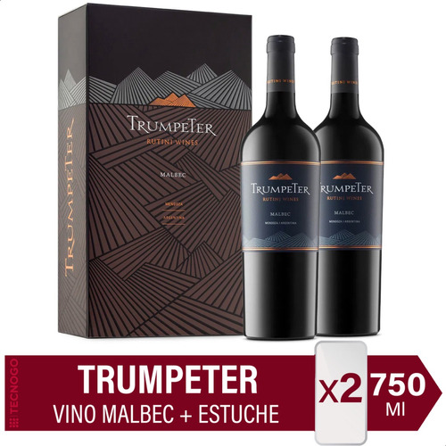 Vino Trumpeter Malbec 750ml Pack X2 + Estuche
