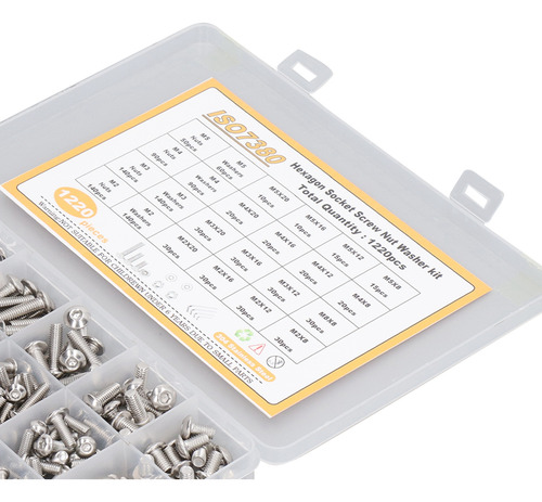 Hardware Fasteners, 120 Piezas, Enchufe Hexagonal De Acero I