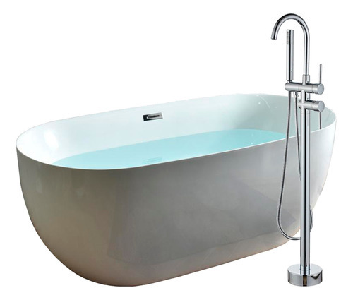 Solana BT6008 kit bañera estilo vintage 170x80x60 Cm y grifo cuello cisne color blanco y silver