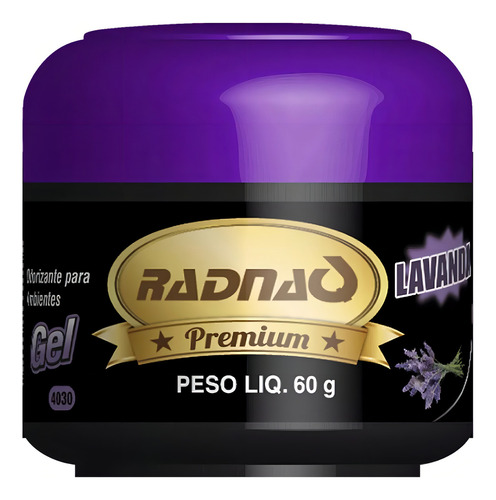 Odorizante Para Veículos E Ambiente Gel 60g - Radnaq Premium Fragancia Lavanda