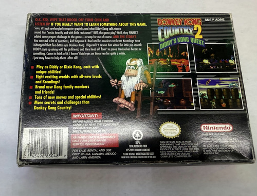 Donkey Kong Country 2 Diddy's Kong Quest | Snes En Caja (Usado)