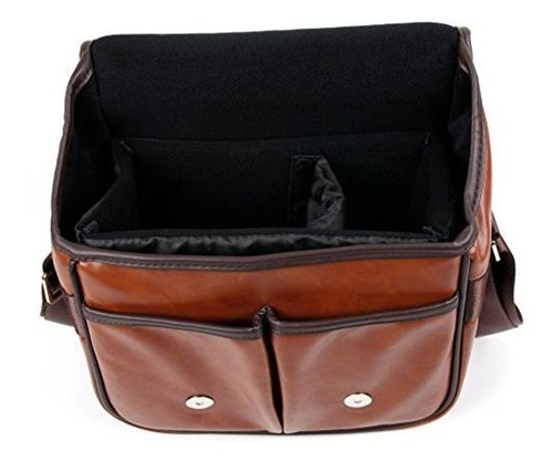 Imagen 2 de 4 de Bolsa Transporte Sintetica Marron Para Polaroid Now Plus
