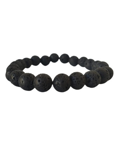 Pulsera Masculina De Piedra Lava Volcanica Full