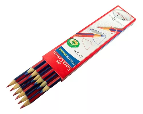 Lapiz Bicolor Azul Y Rojo Delgado Triangular 1 Unidad Faber Castell -  Dimeiggs