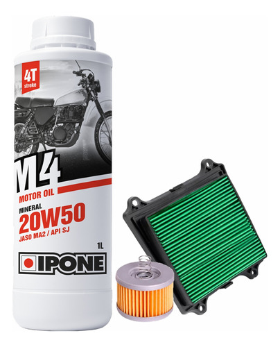 Kit Service Bajaj Rouser Ns160 Filtro Aire Aceite + Ipone M4