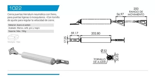 Cierra puertas Herralum Modelo 1022