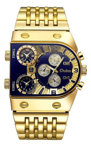 Reloj Creativo Dorado De Cuarzo Para Hombre, 3 Zonas