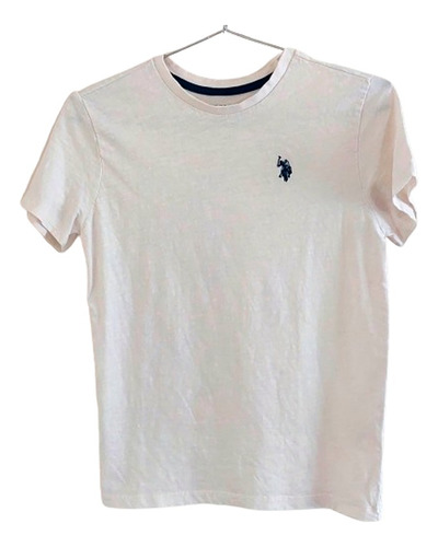 Remera Escote Redondo Blanca Manga Corta - Us Polo Assn