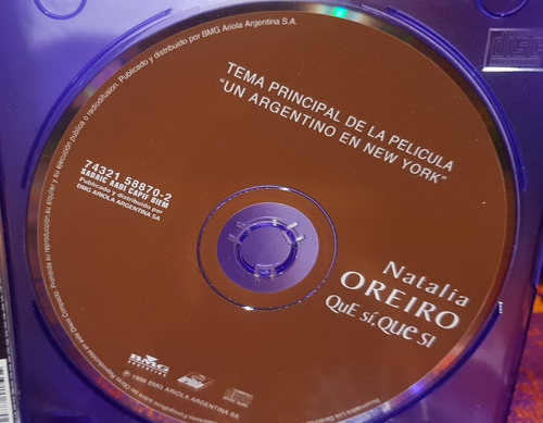 Natalia Oreiro Cd Single Que Si Que Si