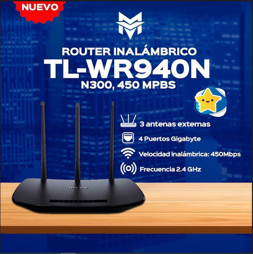 Router Inalámbrico N A 300mbps Tl-wr940n Tp Link