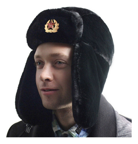 Gorro Ruso Shapka Ushanka (negro, Medical 60) A