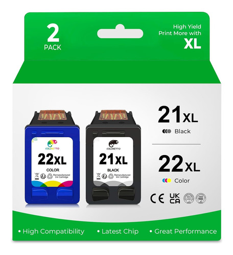 21 22 Tinta Para La Tinta De La Impresora Hp 21 22 21xl 22xl