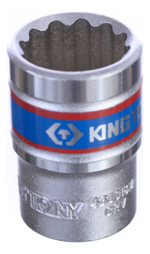 Soquete Estriado Curto 1/2 X 18mm - King Tony Cor Prateado