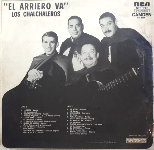 Los Chalchaleros - El Arriero Va Lp (Usado)
