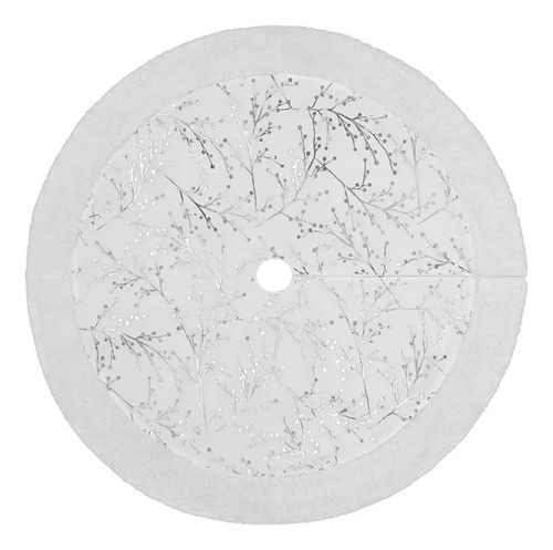 Pie De Árbol Navidad Blanco Plata Decoracion