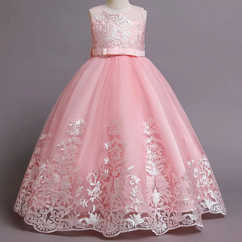 Vestido De Princesa De Encaje Para Niña, Vestido Floral, Ves