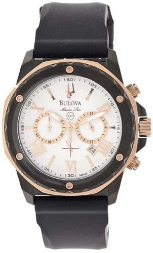 Relógio Bulova Masculino Marine Star Wb30873b Preto Rose