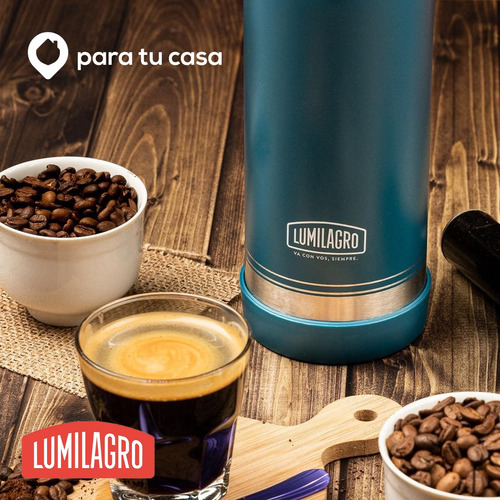 Imagen 8 de 11 de Termo Lumilagro Luminox Color De Acero Inoxidable 1lt