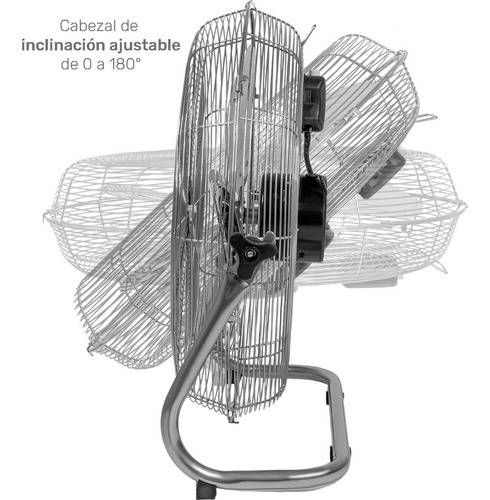 Kit Set 2 Ventiladores Piso Pared 23' 3 Aspas Metal Hogar Estructura Plateado Aspas Plata Diámetro 60 cm Frecuencia 60Hz Material de las aspas Acero