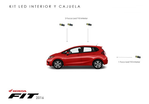 Kit Led Interior-cajuela Fit Honda 2016 T10 Pellizco Blanco 