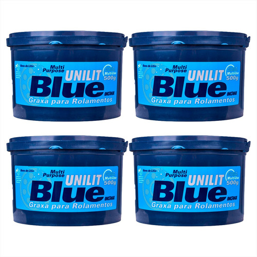 Graxa Para Rolamento Azul Unilit Blue 500g Ingrax Kit C/4