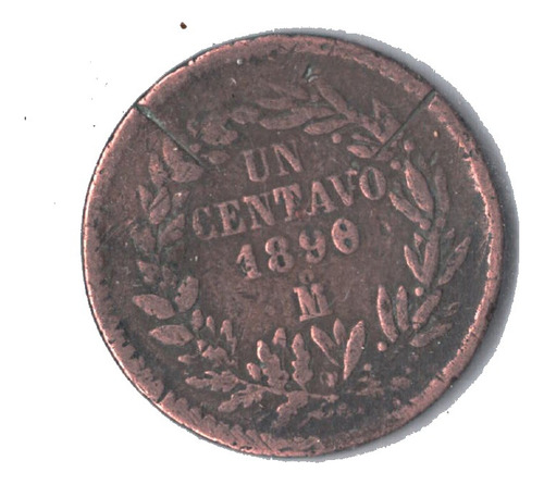 Moneda Antigua Un  Centavos Laurel 1890  L1 H22 R4 C3