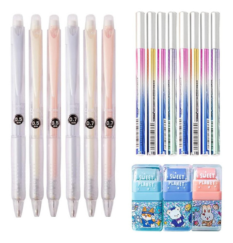 Lápices Automáticos 6, 3 X 0,5 Mm, 3 X 0,7 Mm, 8 Tubos De De Azul, Beige, Rosa.