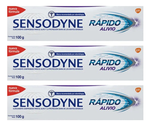 Combo X3 Sensodyne Crema Dental Alivio & Protección 100gr