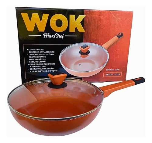 Frigidera Funda Grande Wok 28cm Com Tampa De Vidro