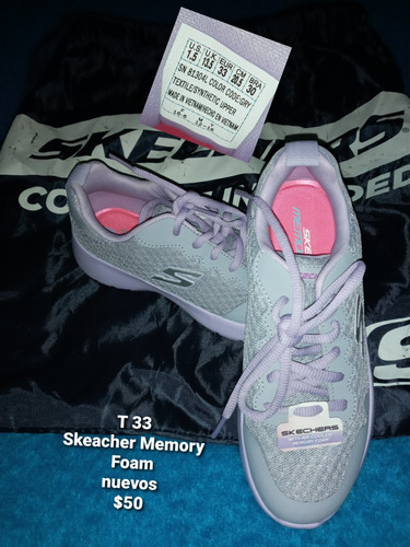 Zapatos Skeachers Originales, Memory Foam, Talla 33, Nuevos.
