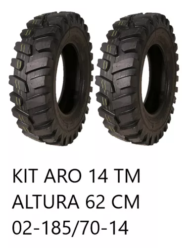 Kit 2 Pneus Aro 14 Tm Agricola Girico Tobata Gaiola Recapado