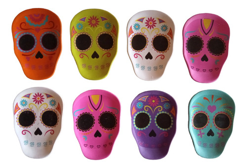 Platos De Cerámica Para Día De Muertos Pack-4 Calaverita