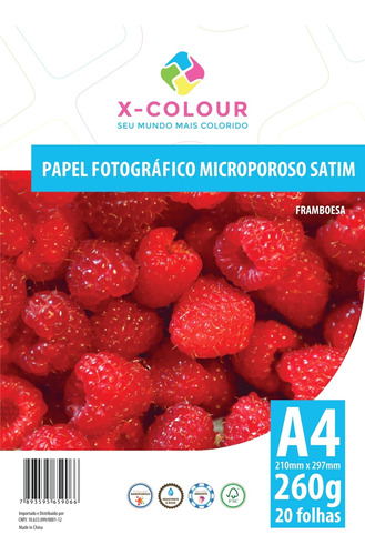 Imagem 1 de 1 de Papel Foto Microporoso Rc Satim A4 260g 20 Folhas X-colour