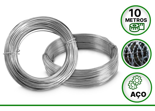 Arame Galvanizado Para Cerca Nº14 Com 10 Metros Fio 2,10mm