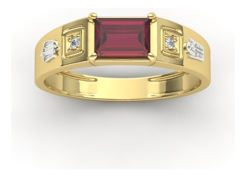 Anel De Formatura Masculino Ouro 18k A6119 Zircônio