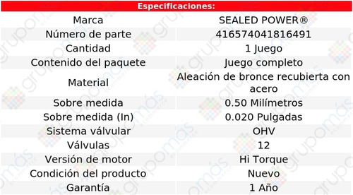 Set Metales Biela 0.50 Dj5 72 A 74 Sealed Power