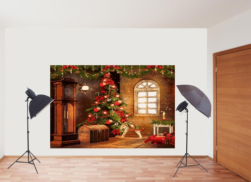 Painel Fundo Fotográfico Natal Festa Lona 1,5 X 1,0 Mt