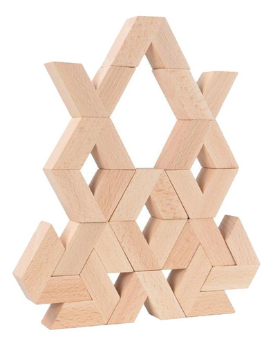 En Forma De V Bloques De Construcción De Madera 3d Juego