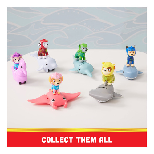 Boneco De Ação Paw Patrol Marshall Aqua Pups Com Golfinho