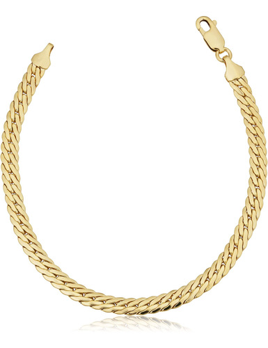 Brazalete De Cadena Estilo Bombay Con Relleno De Oro Amarill