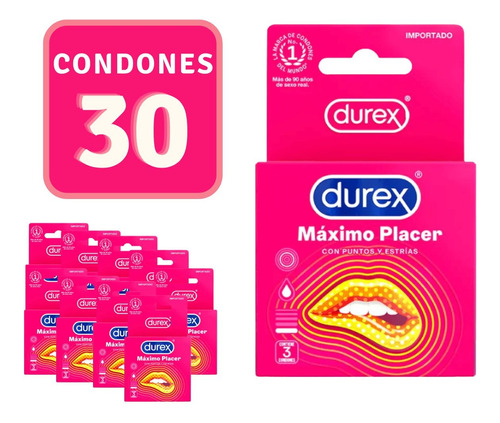 Condones Durex Máximo Placer X30 Unidades