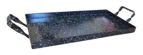 Imagen 2 de 5 de Chapa O Plancha Bifera Para 2 Hornallas Enlozada 50 X 25 Cm