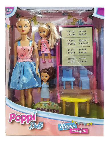 Muñeca Kiara Maestra Vestido Rosa Con Flamenco